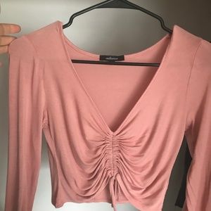 Pull string rouged croptop